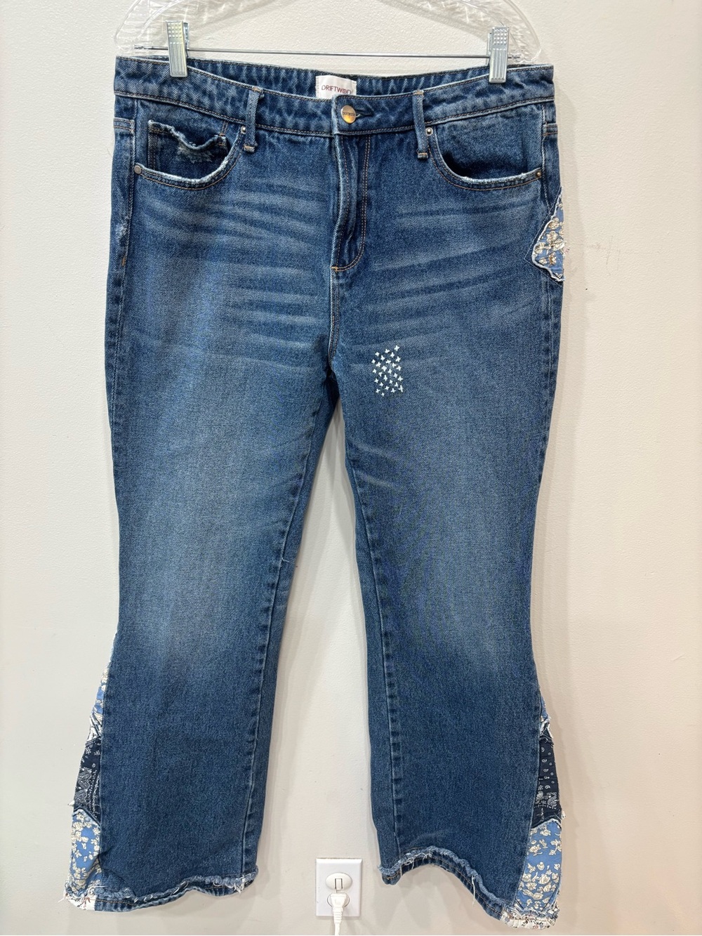 Driftwood Farrah Patchwork Flare Jeans Cotton Women’s Size 32 / Length 34